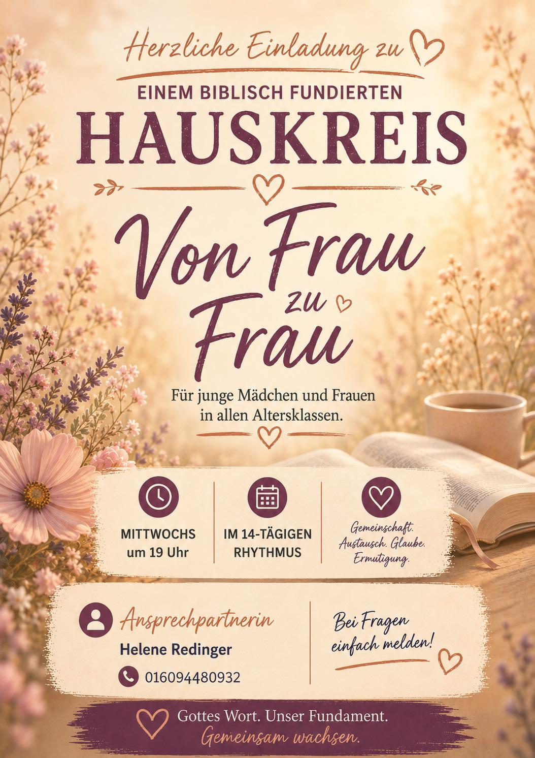 Einladung Hauskreis Von Frau zu Frau